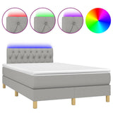 Letto a Molle Materasso e LED Grigio Chiaro 120x190 cm Tessuto