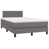 Giroletto Molle con Materasso e LED Grigio 120x190cm Similpelle