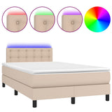Giroletto Molle Materasso e LED Cappuccino 120x190cm Similpelle
