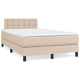 Giroletto Molle Materasso e LED Cappuccino 120x190cm Similpelle