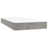 Letto a Molle con Materasso e LED Grigio Chiaro 120x190 cm Velluto