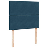 Letto a Molle Materasso e LED Blu Scuro 120x190 cm in Velluto