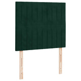 Letto a Molle con Materasso e LED Verde Scuro 120x190cm Velluto