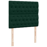 Letto a Molle con Materasso e LED Verde Scuro 120x190cm Velluto