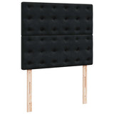 Letto a Molle con Materasso e LED Nero 120x190 cm in Velluto
