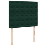 Letto a Molle con Materasso e LED Verde Scuro 120x190cm Velluto