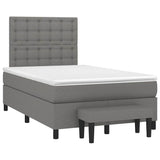 Giroletto a Molle con Materasso Grigio Scuro 120x190cm Tessuto