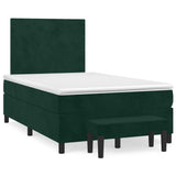 Giroletto a Molle con Materasso Verde Scuro 120x190 cm Velluto