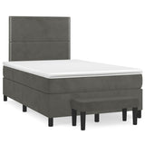 Giroletto a Molle con Materasso Grigio Scuro 120x190 cm Velluto