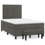 Giroletto a Molle con Materasso Grigio Scuro 120x190 cm Velluto