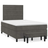 Giroletto a Molle con Materasso Grigio Scuro 120x190 cm Velluto