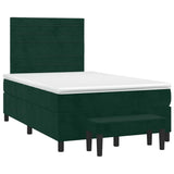 Giroletto a Molle con Materasso Verde Scuro 120x190 cm Velluto