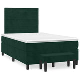 Giroletto a Molle con Materasso Verde Scuro 120x190 cm Velluto