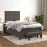 Giroletto a Molle con Materasso Grigio Scuro 120x190 cm Velluto