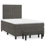 Giroletto a Molle con Materasso Grigio Scuro 120x190 cm Velluto