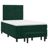 Giroletto a Molle con Materasso Verde Scuro 120x190 cm Velluto