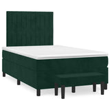 Giroletto a Molle con Materasso Verde Scuro 120x190 cm Velluto