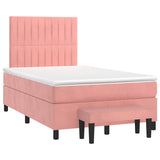 Giroletto a Molle con Materasso Rosa 120x190 cm in Velluto