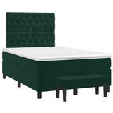 Giroletto a Molle con Materasso Verde Scuro 120x190 cm Velluto