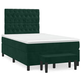 Giroletto a Molle con Materasso Verde Scuro 120x190 cm Velluto