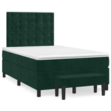 Giroletto a Molle con Materasso Verde Scuro 120x190 cm Velluto