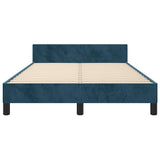 Giroletto senza Materasso Blu Scuro 120x190 cm Velluto