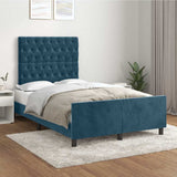 Giroletto senza Materasso Blu Scuro 120x190 cm Velluto