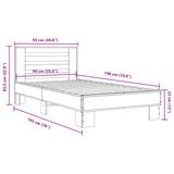 Giroletto Rovere Fumo 90x190 cm in Legno truciolato e Metallo