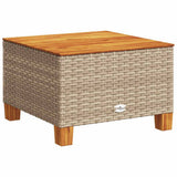 Set Divani da Giardino 7 pz con Cuscini Beige in Polyrattan