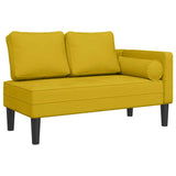 Chaise Longue con Cuscini Giallo in Velluto