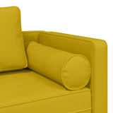 Chaise Longue con Cuscini Giallo in Velluto