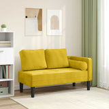 Chaise Longue con Cuscini Giallo in Velluto