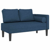 Chaise Longue con Cuscini Blu in Tessuto
