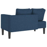 Chaise Longue con Cuscini Blu in Tessuto