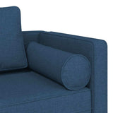 Chaise Longue con Cuscini Blu in Tessuto