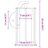 Applique da Esterno 2 pz Nere in Acciaio Inossidabile