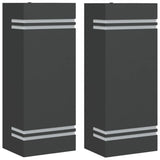 Applique da Esterno 2 pz Nere in Acciaio Inossidabile