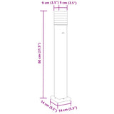 Lampade da Terra per Esterni con Presa 3pz Nere 80 cm Alluminio