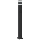 Lampada da Terra per Esterni con Presa Nera 110 cm Alluminio