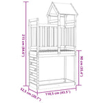 Torre da Gioco con Arrampicata 110,5x52,5x215 cm Massello Pino