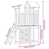 Torre da Gioco con Arrampicata 110,5x52,5x215 cm Massello Pino