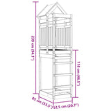 Torre da Gioco 85x52,5x239 cm in Legno Massello di Pino