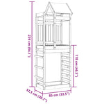 Torre da Gioco con Arrampicata 85x52,5x239 cm Massello Pino