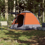 Tenda Campeggio Cabina 4 Pers. Grigio Arancione Rilascio Rapido