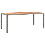 Set Bistrò da Giardino 7 pz con Cuscini in Polyrattan Grigio