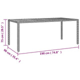 Set Bistrò da Giardino 7 pz con Cuscini in Polyrattan Grigio
