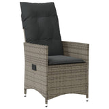 Set Bistrò da Giardino 11 pz con Cuscini in Polyrattan Grigio