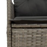 Set Bistrò da Giardino 11 pz con Cuscini in Polyrattan Grigio