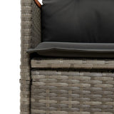 Set Bistrò da Giardino 11 pz con Cuscini in Polyrattan Grigio