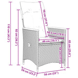 Set Bistrò da Giardino 11 pz con Cuscini in Polyrattan Grigio